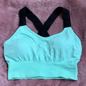 Aqua Women's Sports Bra with Black Straps